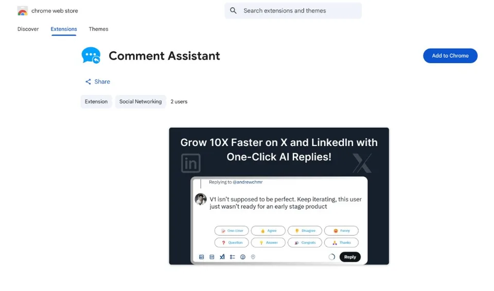 Comment Assistant on the Chrome Web Store