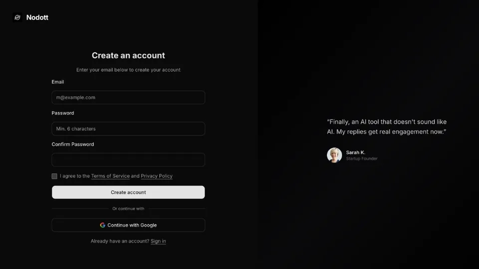 Create an account in Comment Assistant